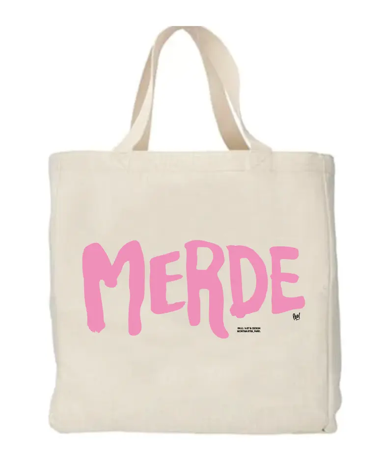 (ROSE) CABAS POLYLIN MERDE LOGO ROSE