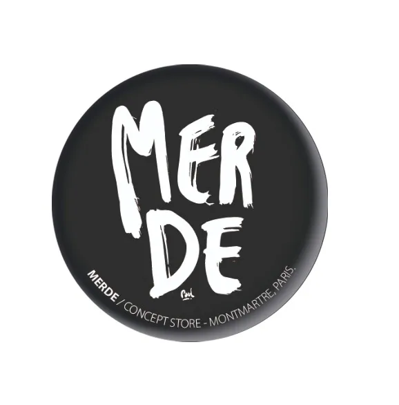 [D2-MAGNET ROND] (NOIR) MERDE BRUSH / magnet rond