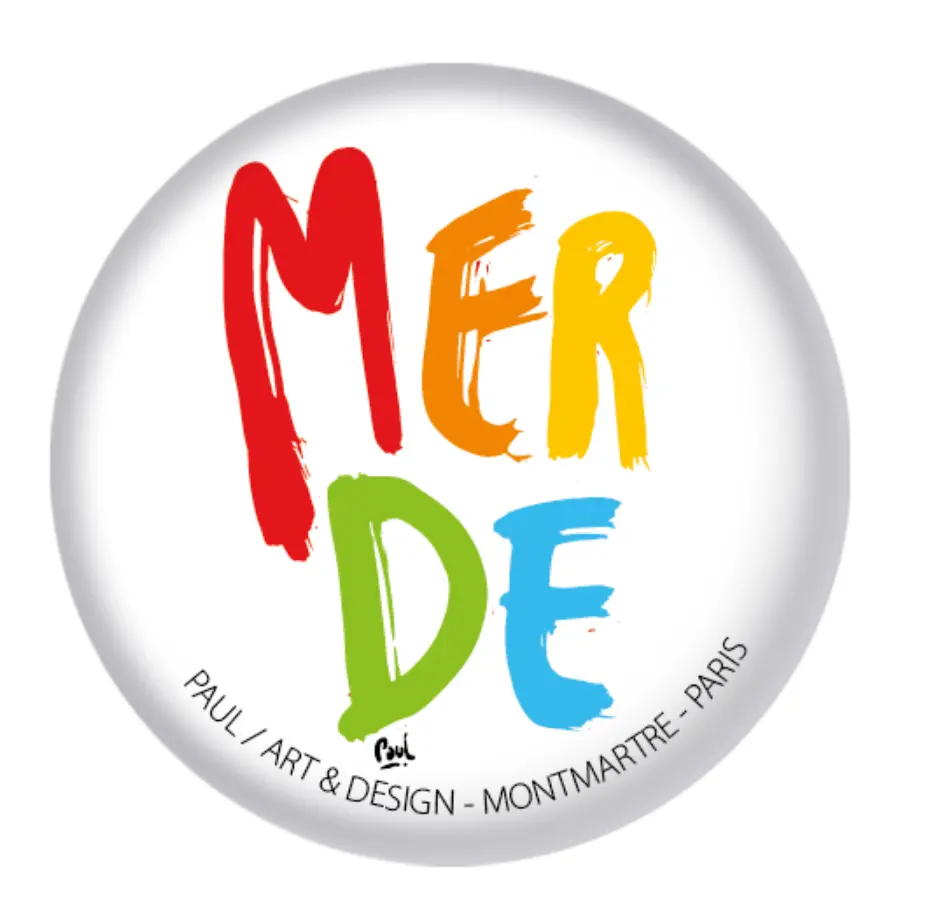 (TUTTI) MERDE BRUSH / magnet rond
