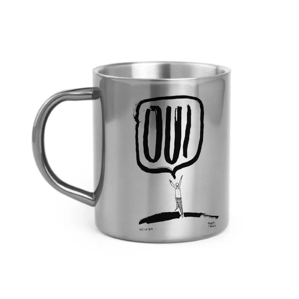 [C4-MUG INOX] OUI / mug acier inoxydable