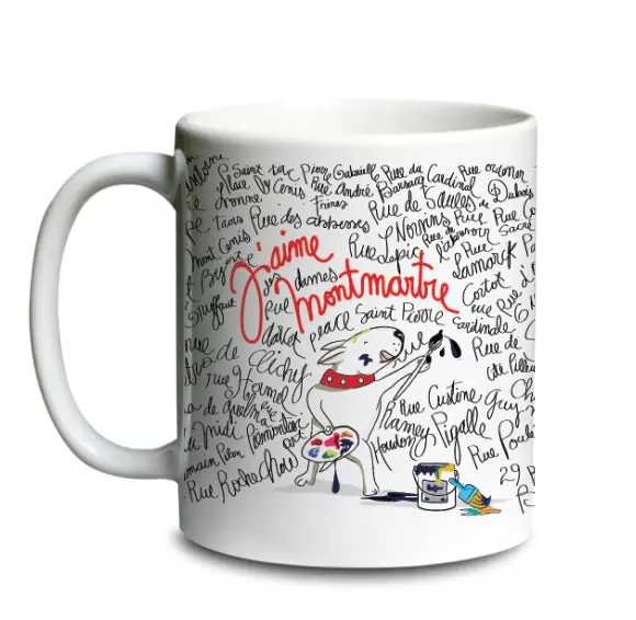 [C1-MUG BLANC] CORA J'AIME MONTMARTRE / mug céramique blanc
