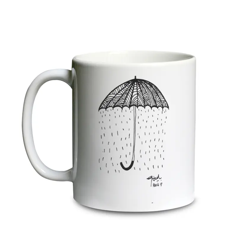 [C1-MUG BLANC] PARAPLUIE / mug céramique blanc