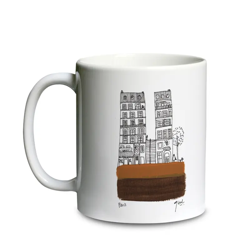 [C1-MUG BLANC] ESCALIERS DREVET / mug céramique blanc