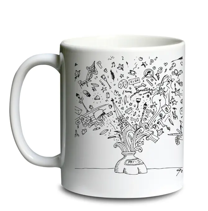 ENCRIER / mug céramique blanc