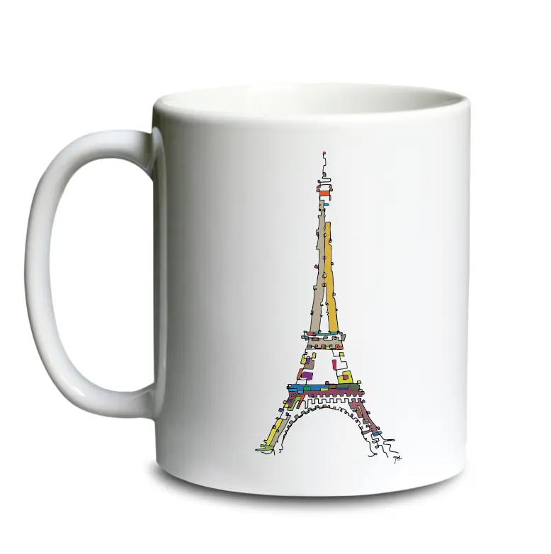 [C1-MUG BLANC] TOUR FIL / mug céramique blanc