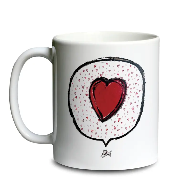 CORA BULLE COEUR ROUGE / mug céramique blanc