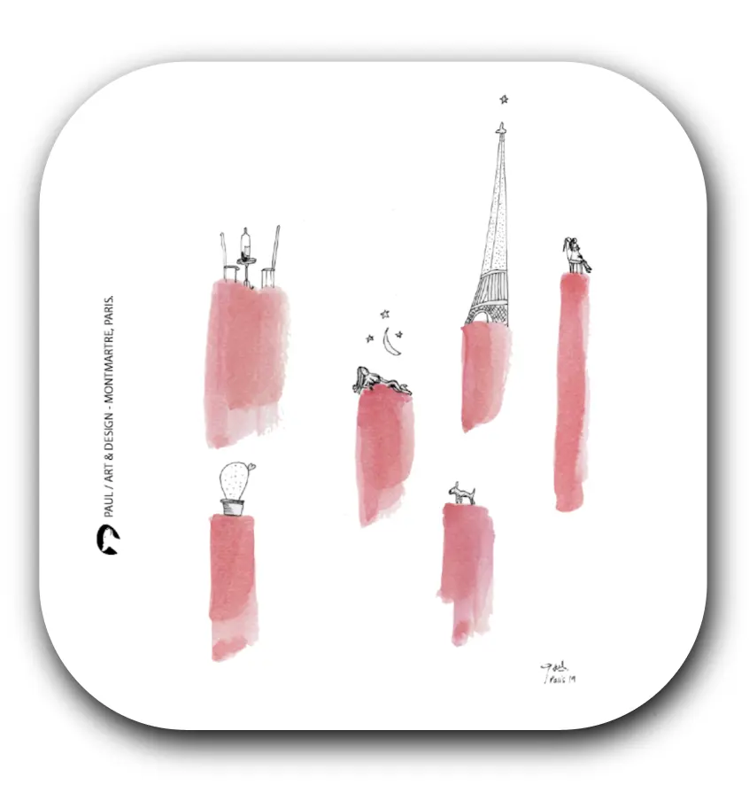 (ROSE)TACHES / sous-verres grand