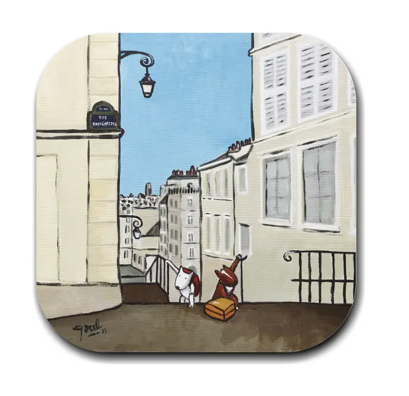 [S1-SOUS VERRES CARRE] (TES) TOTOS ESCALIER / sous-verres grand