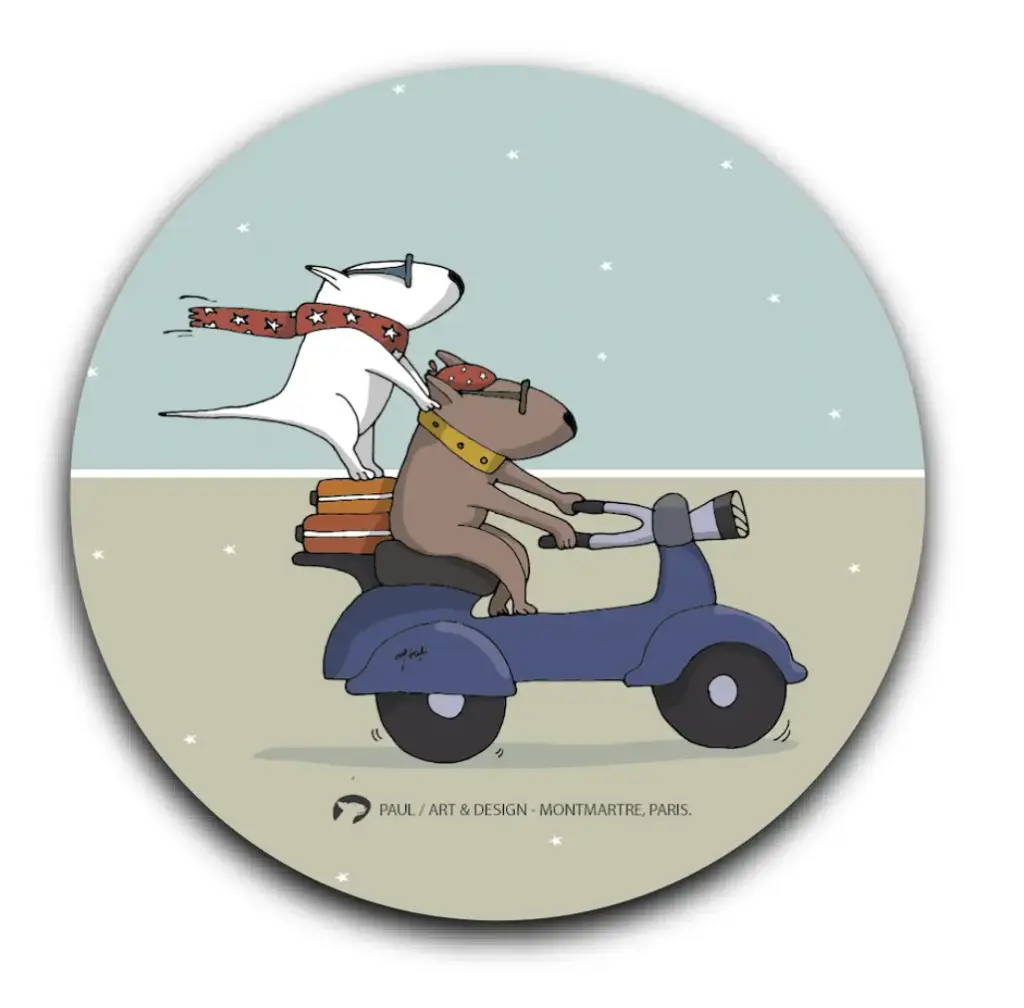 [S2-SOUS VERRES ROND] 01-(TRI) TOTOS RIDE / sous-verres rond