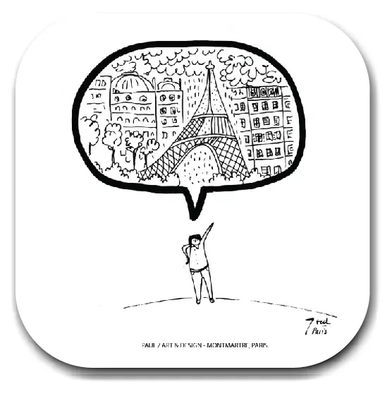 BULLE TOUR PLUIE / sous-verres grand