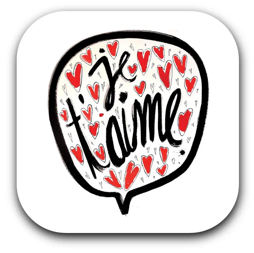 [S1-SOUS VERRES CARRE] JE T' AIME / sous-verres grand