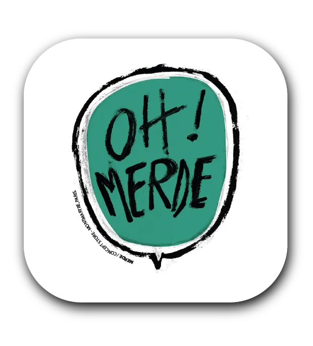 [S1-SOUS-VERRE] (VERT F) OH MERDE / sous-verres grand