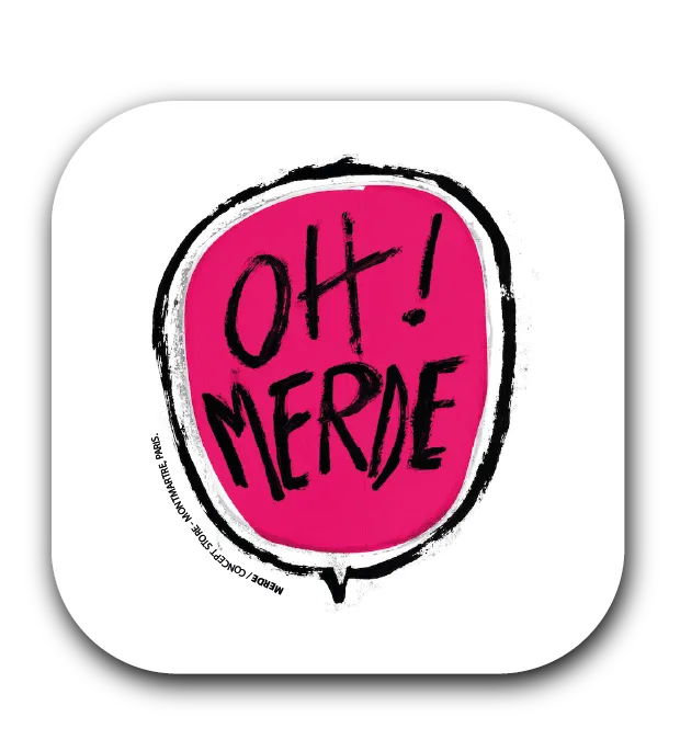 (ROSE) OH MERDE / sous-verres grand