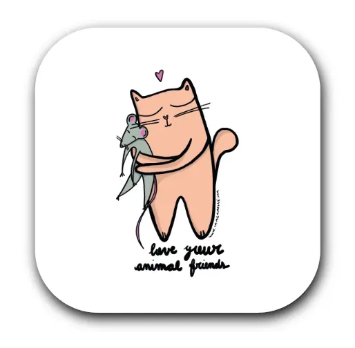 [S1-SOUS VERRES CARRE]  LYAF MICHI LOVE YOURS ANIMALS FRIENDS CAMCAMILLE / sous-verres grand