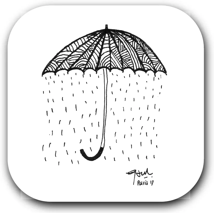 [S1-SOUS VERRES CARRE] PARAPLUIE / sous-verres grand