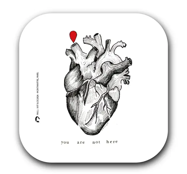 [S1-SOUS VERRES CARRE] ANATOMIE COEUR CAMCAMILLE  / sous-verres grand