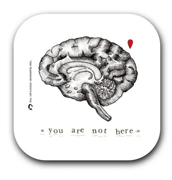[S1-SOUS VERRES CARRE] ANATOMIE CERVEAU CAMCAMILLE  / sous-verres grand