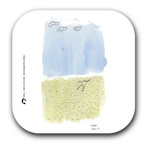 [S1-SOUS VERRES CARRE] NU PELOUSE / sous-verres grand