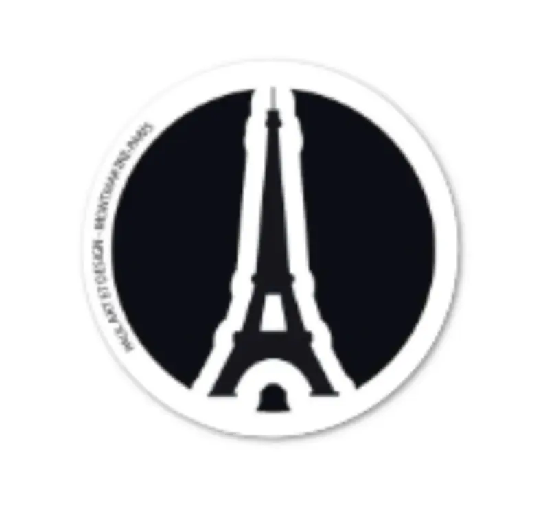 [I5-STICKERS]  STICKER TOUR ICON BLACK ROND