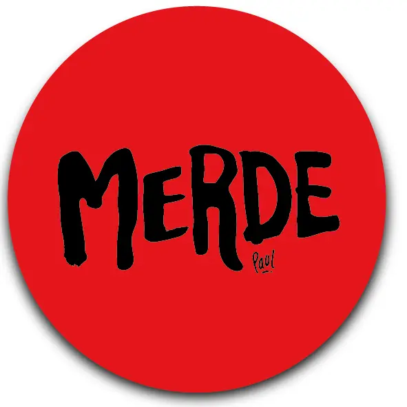 SOUS-VERRES ROND / MERDE LOGO ROUGE