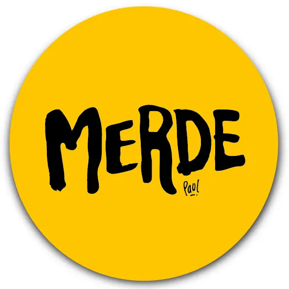 SOUS-VERRES ROND / MERDE LOGO JAUNE