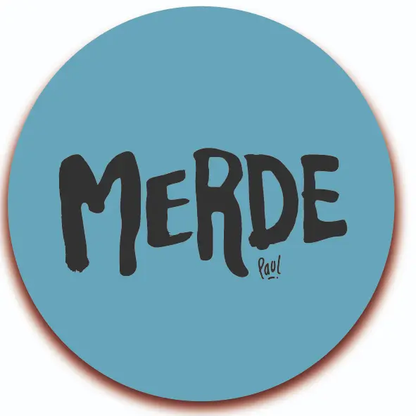 SOUS-VERRES ROND / MERDE LOGO BLEU