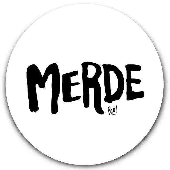 SOUS-VERRES ROND / MERDE LOGO WHITE