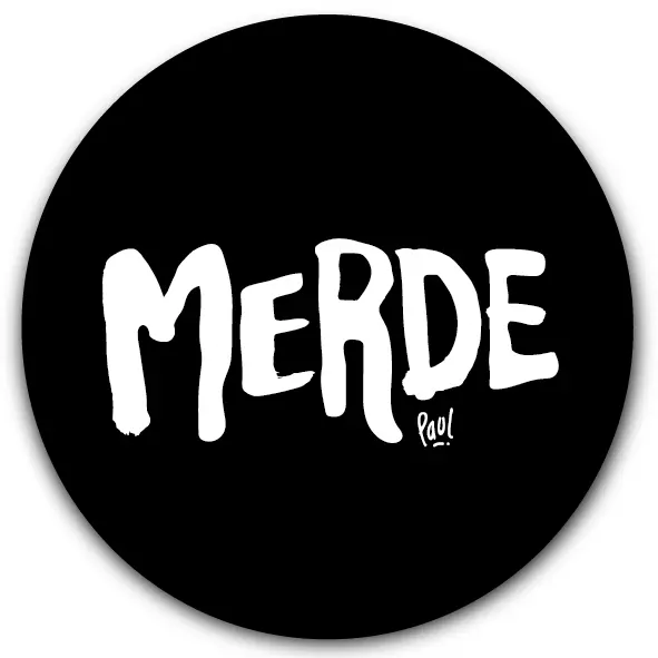 [S2-SOUS VERRES ROND] (BK) MERDE LOGO BLACK / sous-verres rond