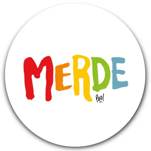 SOUS-VERRES ROND / MERDE LOGO TUTTI WHITE