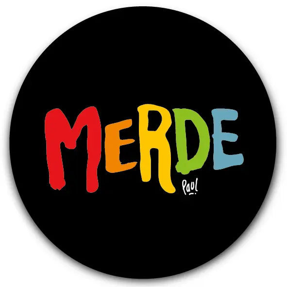 SOUS-VERRES ROND / MERDE LOGO TUTTI BLACK