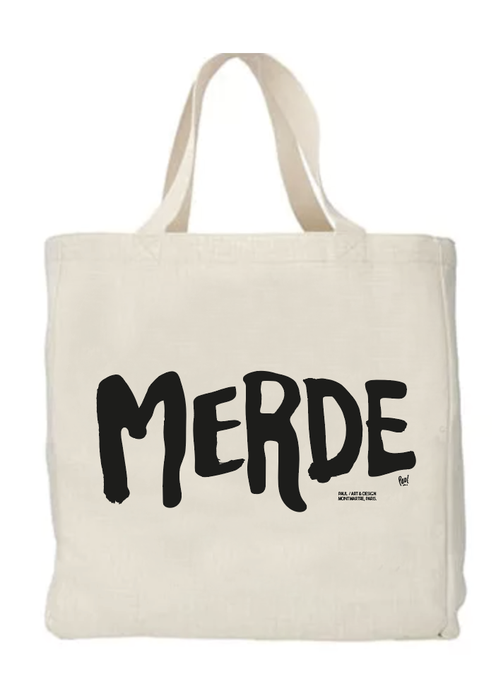 (BLACK) CABAS POLYLIN MERDE LOGO