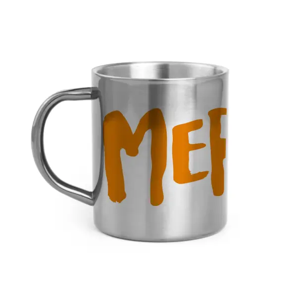 [C4-MUG INOX] (ORANGE) MERDE LOGO / mug acier inoxydable