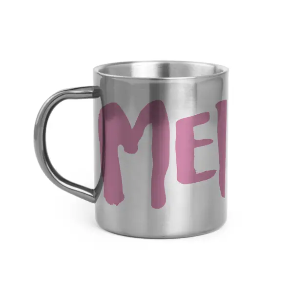 [C4-MUG INOX] (VIOLET) MERDE LOGO / mug acier inoxydable