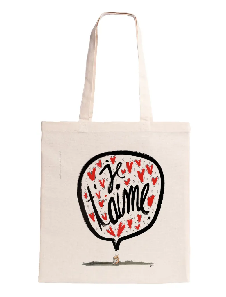 (BJT) BARACK JE T'AIME / Tote bag ecru