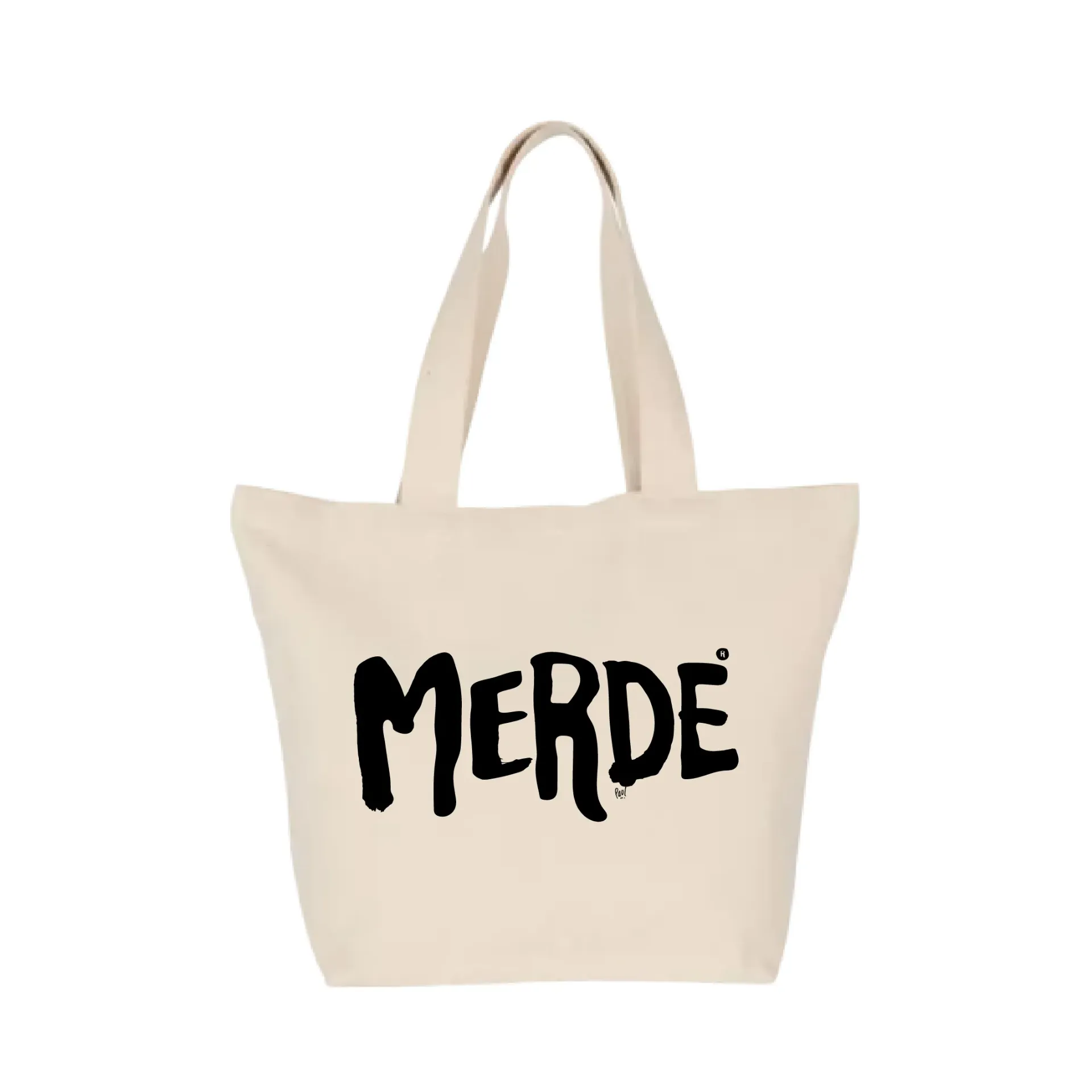 (XL) CABAS COTON XL / MERDE LOGO NOIR