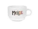 (chaud) tasse 170 ML / céramique int. blanc / MERDE LOGO