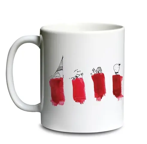 [C1-MUG BLANC] (ROUGES) TACHES / mug céramique blanc