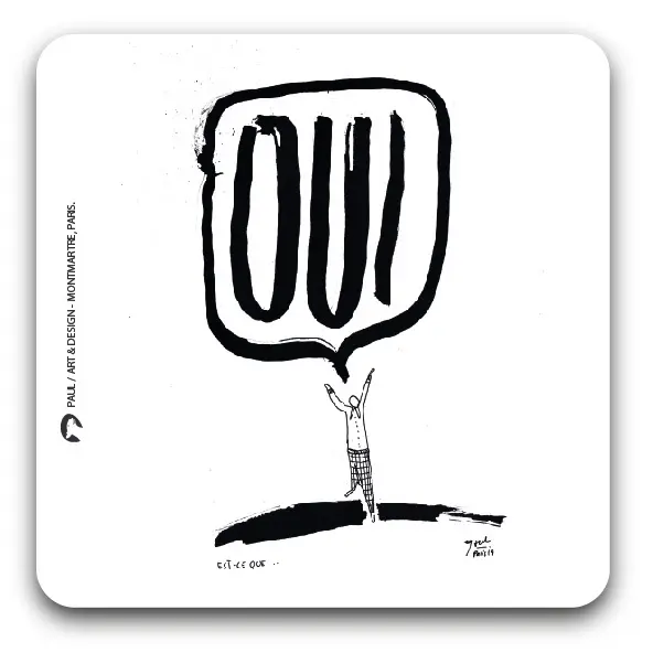 [S1-SOUS VERRES CARRE] OUI / sous-verres grand