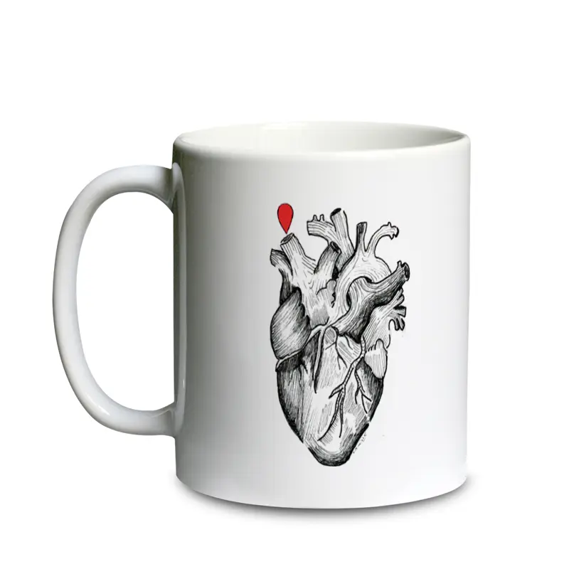 CAMCAMILLE ANATOMIE COEUR / mug céramique blanc