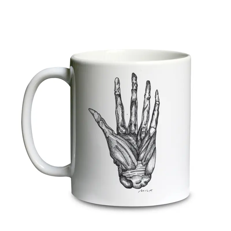 [C1-MUG BLANC] CAMCAMILLE ANATOMIE MAIN / mug céramique blanc