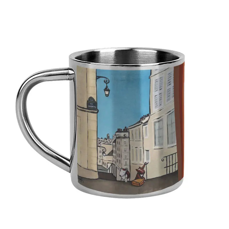 [C4-MUG INOX] TOTOS ESCALIERS / mug acier inoxydable