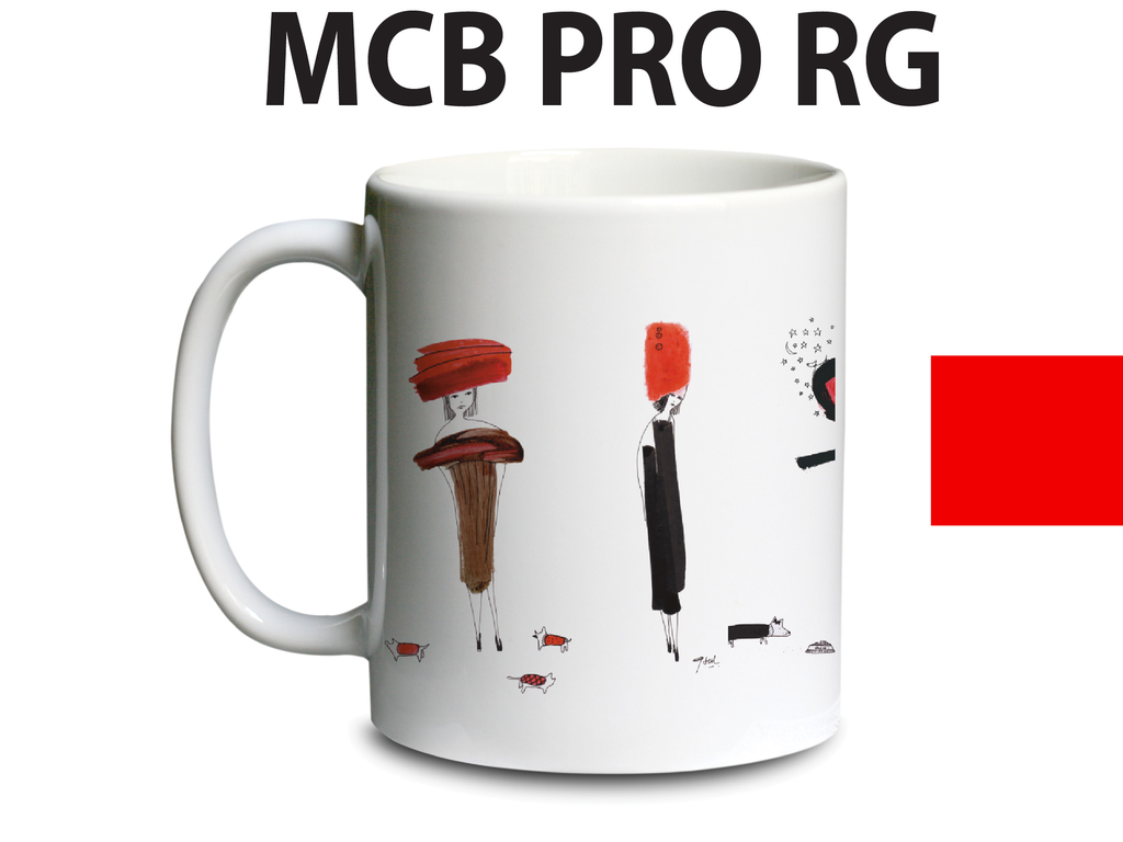 PROMENEUSES ROUGE / mug céramique blanc