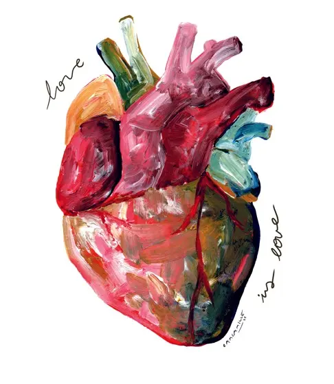 magnet rond CamCamille Coeur Paint 