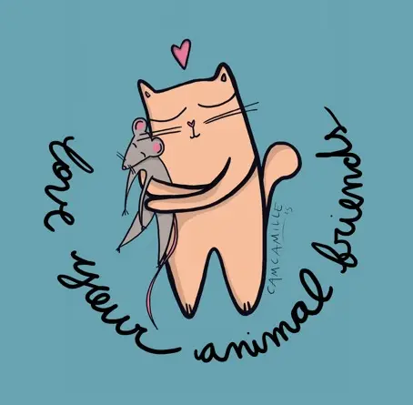 [D1-BADGE]  LYAF MICHI LOVE YOURS ANIMALS FRIENDS CAMCAMILLE / badge