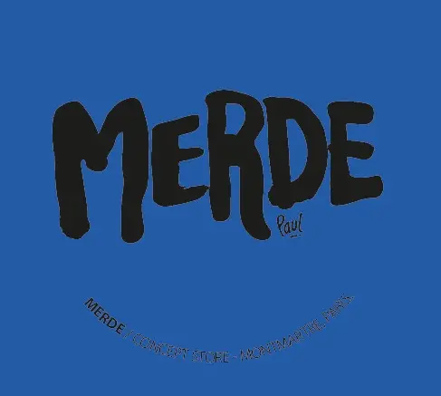 [D1-BADGE] (BLEU FONCÉ) MERDE LOGO / badge 