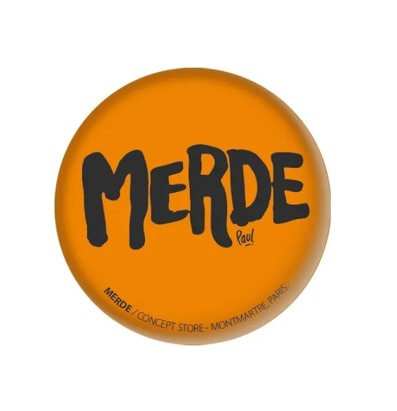[D1-BADGE] (ORANGE) MERDE LOGO / badge