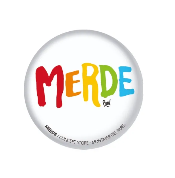[D1-BADGE] (TUTTI WHITE) MERDE LOGO / badge