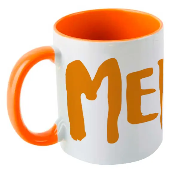 [C2-MUG COULEUR] (ORANGE) MERDE LOGO / mug céramique couleur