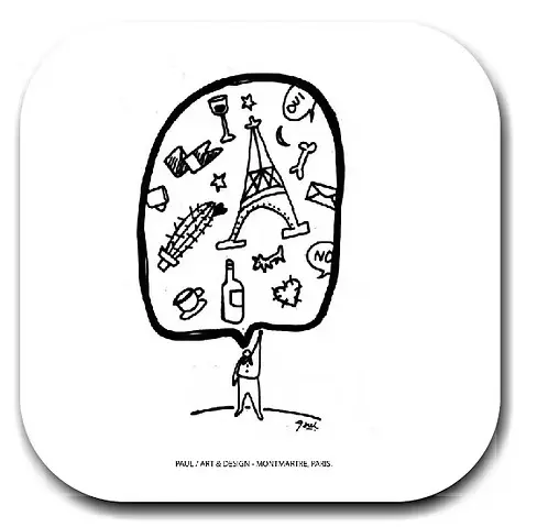 [S1-SOUS VERRES CARRE] BULLE DOODLE / sous-verres grand