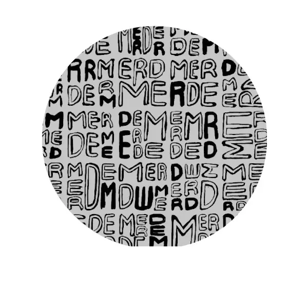 SOUS-VERRES ROND / MERDE TXT WHITE